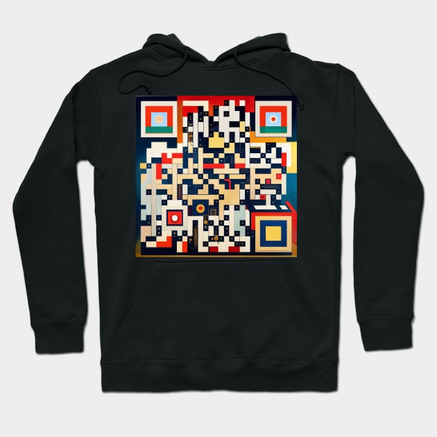 RickRoll QR Code Abstract Painting Hoodie by ravel.live